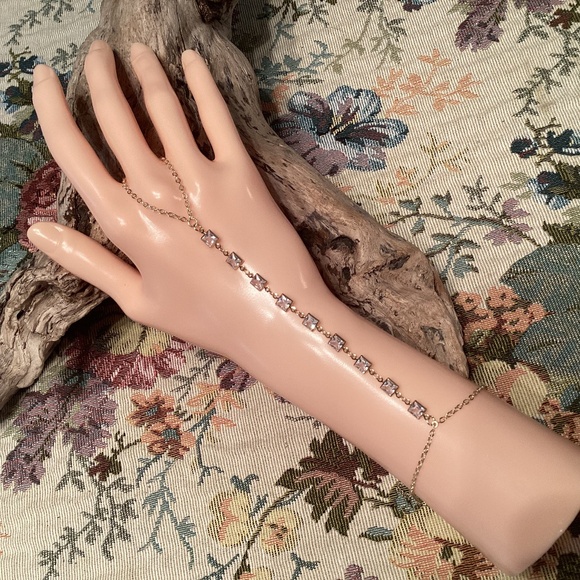 Gold Crystal Ankle Bracelet Toe Foot Chain Bling - Picture 1 of 7